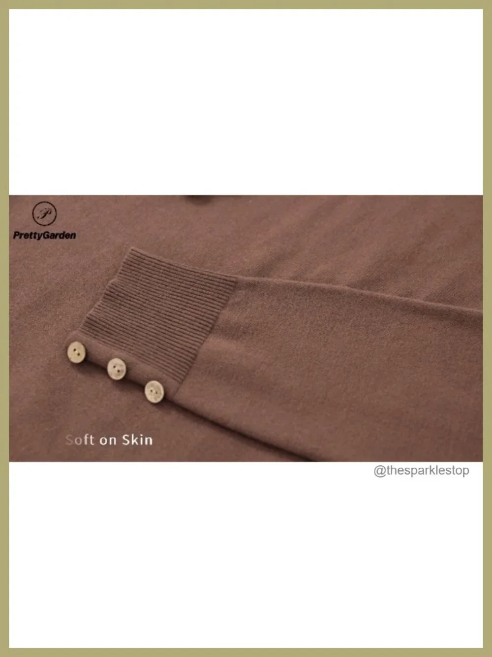 Lightweight Long Sleeve Knit Pullover Sweater with Button Cuffs Puff Shoulder